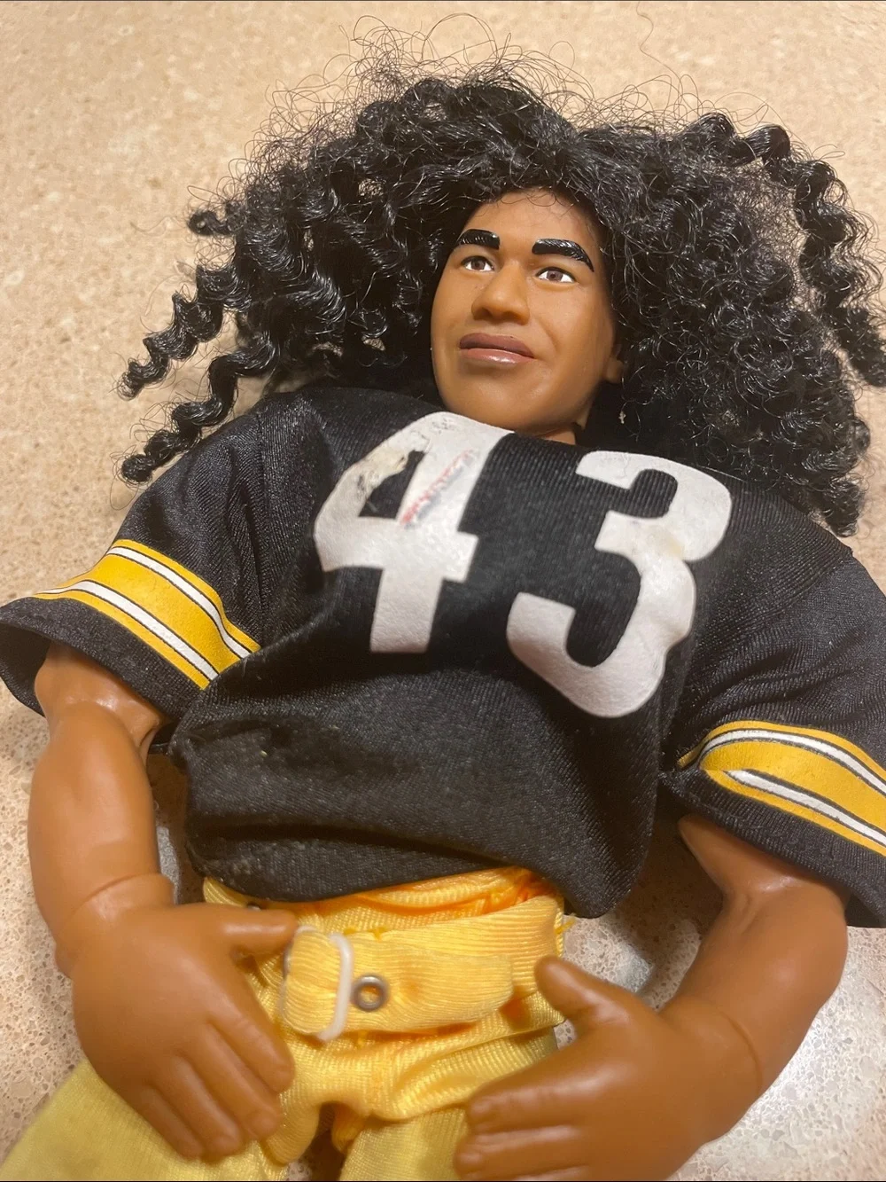 Troy Polamalu Doll in Black & Yellow Jersey (#43)